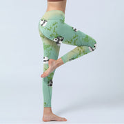 Buddha Stones Bamboo Panda Print Gym Leggings Women's Yoga Pants