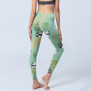 Buddha Stones Bamboo Panda Print Gym Leggings Women's Yoga Pants - image 5