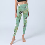 Buddha Stones Bamboo Panda Print Gym Leggings Women's Yoga Pants