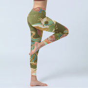 Buddha Stones Vibrant Phoenix Flowers Print Gym Leggings Women's Yoga Pants - image 4