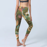 Buddha Stones Vibrant Phoenix Flowers Print Gym Leggings Women's Yoga Pants - image 5