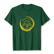 Buddha Stones Om NEVER GIVE UP GREAT THINGS TAKE TIME Lotus Cotton Tee T-shirt