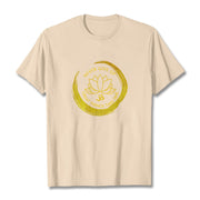 Buddha Stones Om NEVER GIVE UP GREAT THINGS TAKE TIME Lotus Cotton Tee T-shirt