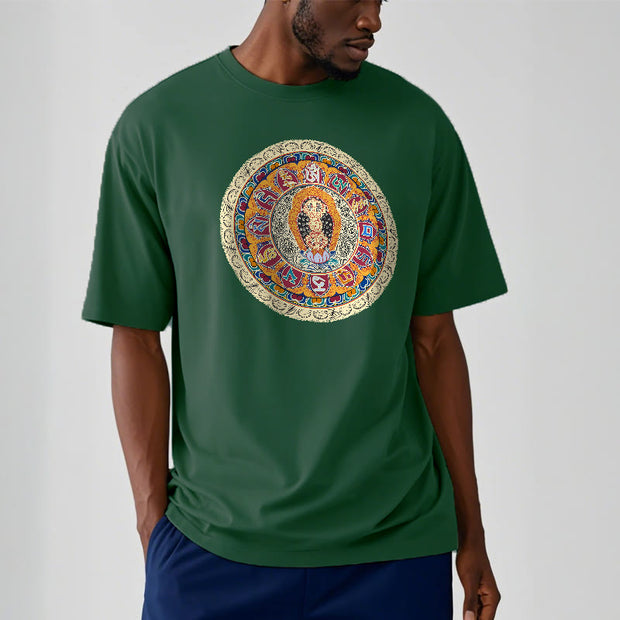 Buddha Stones Dorje Vajra Mandala Buddha Cotton Tee T-shirt