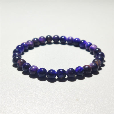 Buddha Stone Various Tiger Eye Confidence Bracelet Bracelet BS Purple Tiger Eye(Wrist Circumference: 14-16cm) 6mm