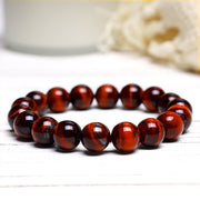 Buddha Stone Various Tiger Eye Confidence Bracelet Bracelet BS Red Tiger Eye(Wrist Circumference: 14-16cm) 10mm