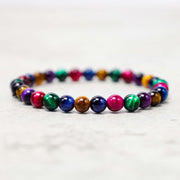 Buddha Stone Various Tiger Eye Confidence Bracelet Bracelet BS Colorful Tiger Eye(Wrist Circumference: 14-16cm) 6mm