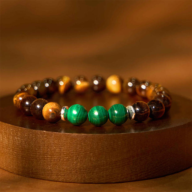 Buddha Stone Various Tiger Eye Confidence Bracelet Bracelet BS Tiger Eye Green Tiger Eye(Wrist Circumference: 14-16cm) 12mm