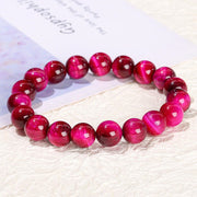 Buddha Stone Various Tiger Eye Confidence Bracelet Bracelet BS Rose Red Tiger Eye(Wrist Circumference: 14-16cm) 12mm