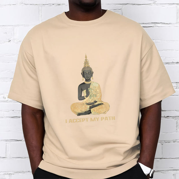 Buddha Stones I Accept My Path Cotton Tee T-shirt T-Shirts BS 12