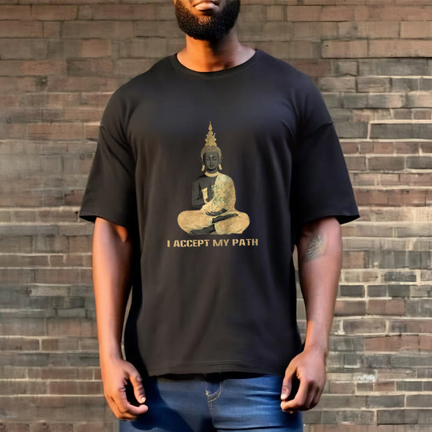 Buddha Stones I Accept My Path Cotton Tee T-shirt T-Shirts BS 7