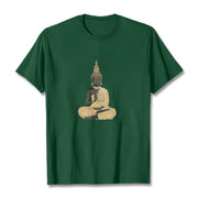 Buddha Stones Meditating Buddha Pattern Cotton Tee T-shirt