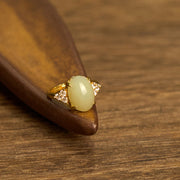 FREE Today: Prosperity and Abundance Hetian Jade Egg Alloy Ring