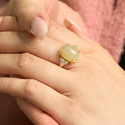 FREE Today: Prosperity and Abundance Hetian Jade Egg Alloy Ring