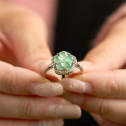 FREE Today: Prosperity Protection Jade Alloy Flower Ring