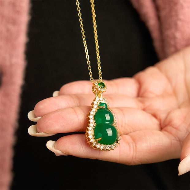 FREE Today: Courage and Strength Green Chalcedony Gourd Pendant