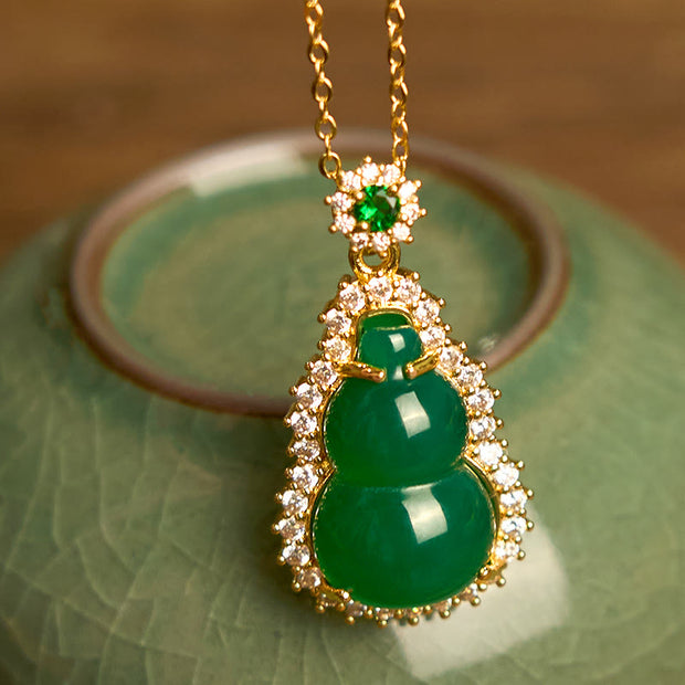 FREE Today: Courage and Strength Green Chalcedony Gourd Pendant