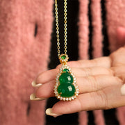 FREE Today: Courage and Strength Green Chalcedony Gourd Pendant