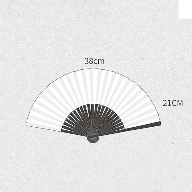 Buddha Stones Geometric Patterns Aluminum Alloy Side Tassels Silk Handheld Bamboo Folding Fan Folding Fan BS 4