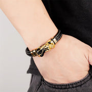 FREE Today: Wealth Luck PiXiu Ingot Copper Coins Leather Buckle Bracelet