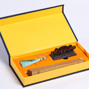 Buddha Stones Crane Peacock Chang'e Moon Engraved Pattern Handheld Small Leaf Red Sandalwood Folding Fan (Extra 30% Off | USE CODE: FS30) - image 6