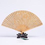 Buddha Stones Retro Chang'e Moon Crane Peacock Hollow Engraved Pattern Handheld Thuja Sutchuenensis Wood Folding Fan Folding Fan BS Thuja Sutchuenensis Wood Crane 23cm(With Gift Box+Stand)