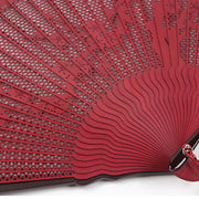 Buddha Stones Retro Bamboo Hollow Engraving Handheld Bamboo Folding Fan Folding Fan BS 8