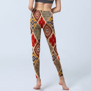 Buddha Stones Plaid Printed Gym Leggings Women's Yoga Pants - image 7