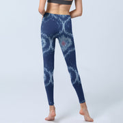 Buddha Stones Navy Blue White Design Gym Leggings Women's Yoga Pants - image 7