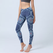 Buddha Stones Navy Blue White Design Gym Leggings Women's Yoga Pants - Navy - US18，UK/AU22，EU50 (4XL) - image 1