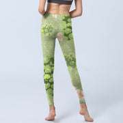 Buddha Stones Green Grapes Pink Roses Gym Leggings Women's Yoga Pants - image 7