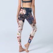 Buddha Stones Fox Cherry Blossoms Gym Leggings Women's Yoga Pants - image 5