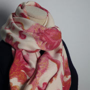 Buddha Stones Tibetan Red Flower Print Shawl Fall Winter Soft Warm Scarf Wrap Tibetan Shawl BS 7