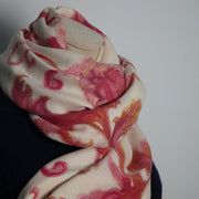 Buddha Stones Tibetan Red Flower Print Shawl Fall Winter Soft Warm Scarf Wrap Tibetan Shawl BS 6