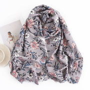 Buddha Stones Tibetan Shawl Retro Blooming Camellia Japonica Print Fall Winter Soft Warm Scarf Wrap Tibetan Shawl BS 1