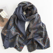 Buddha Stones Tibetan Paisley Prints Shawl Fall Winter Soft Warm Scarf Wrap Tibetan Shawl BS 10