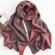 Buddha Stones Tibetan Paisley Prints Shawl Fall Winter Soft Warm Scarf Wrap Tibetan Shawl BS 4