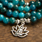 Buddha Stones 108 Mala Beads Apatite Bead Om The Tree Of Life Lotus Buddha Bracelet