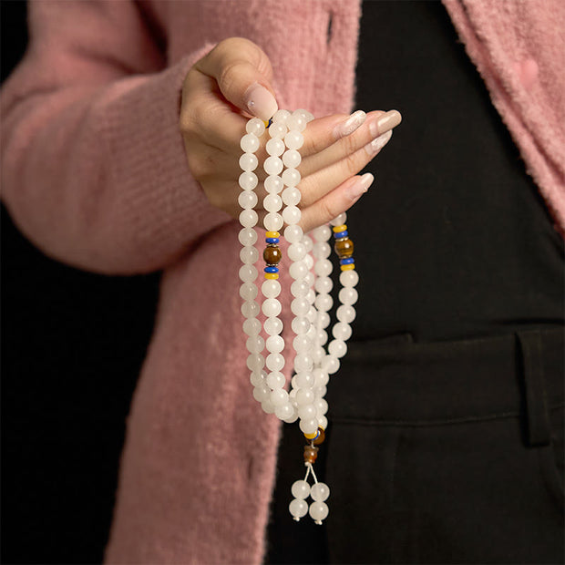 FREE Today: Wealth and Luck 108 Mala Beads Natural Golden Silk Jade Bracelet