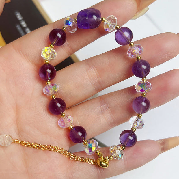 Buddha Stones Natural Amethyst Pixiu Crystal Balance Bracelet