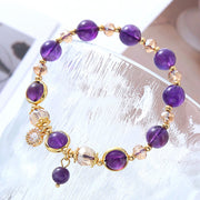 Buddha Stones Natural Amethyst Geometric Crystal Meditation Bracelet Bracelet BS 3