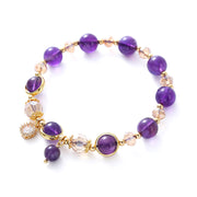 Buddha Stones Natural Amethyst Geometric Crystal Meditation Bracelet Bracelet BS 1