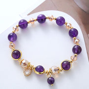 Buddha Stones Natural Amethyst Geometric Crystal Meditation Bracelet Bracelet BS 2