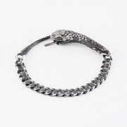 Buddha Stones Sterling Silver Snake Shape Texture Year Of The Snake Blessing Bracelet Bracelet BS 9