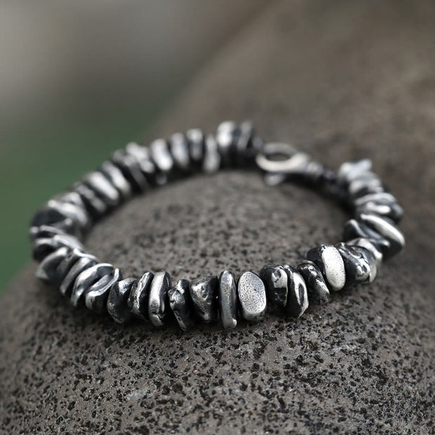 Buddha Stones 999 Sterling Silver Small Change Shape Protection Bracelet Bracelet BS 999 Sterling Silver(Wrist Circumference: 21-22.5cm)