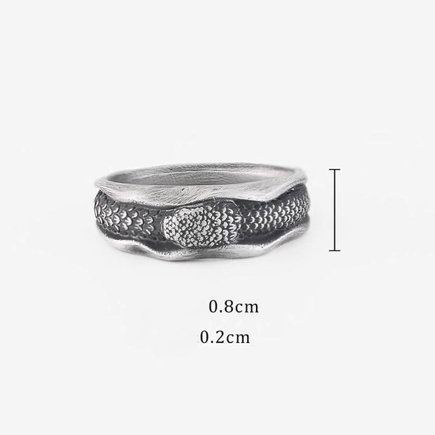 Buddha Stones 999 Sterling Silver Snake-shaped Year Of The Snake Protection Ring Ring BS 8