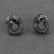 Buddha Stones 999 Sterling Silver Snake Texture Year Of The Snake Protection Balance Earrings Earrings BS 4