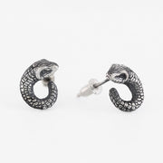 Buddha Stones 999 Sterling Silver Snake Texture Year Of The Snake Protection Balance Earrings Earrings BS 12