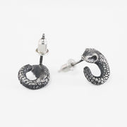 Buddha Stones 999 Sterling Silver Snake Texture Year Of The Snake Protection Balance Earrings Earrings BS 10