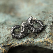 Buddha Stones 999 Sterling Silver Snake Texture Year Of The Snake Protection Balance Earrings Earrings BS 14